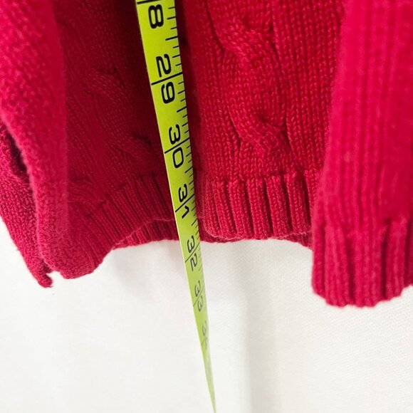 Lauren Ralph Lauren Red Cable Knit V-Neck Pullover Sweater Preppy - Size 3X - Picture 5 of 5